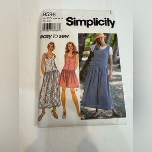 Vintage Simplicity Pattern 9596 Misses' Dress Or Jumper Size KK 8-14 UNCUT